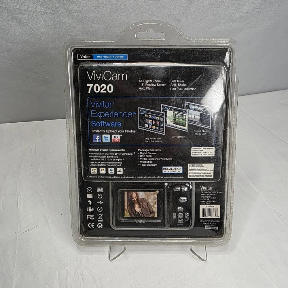 Vivitar ViviCam 7020 7.1MP Digital Camera Y2K Digicam Vintage 2000s Tech